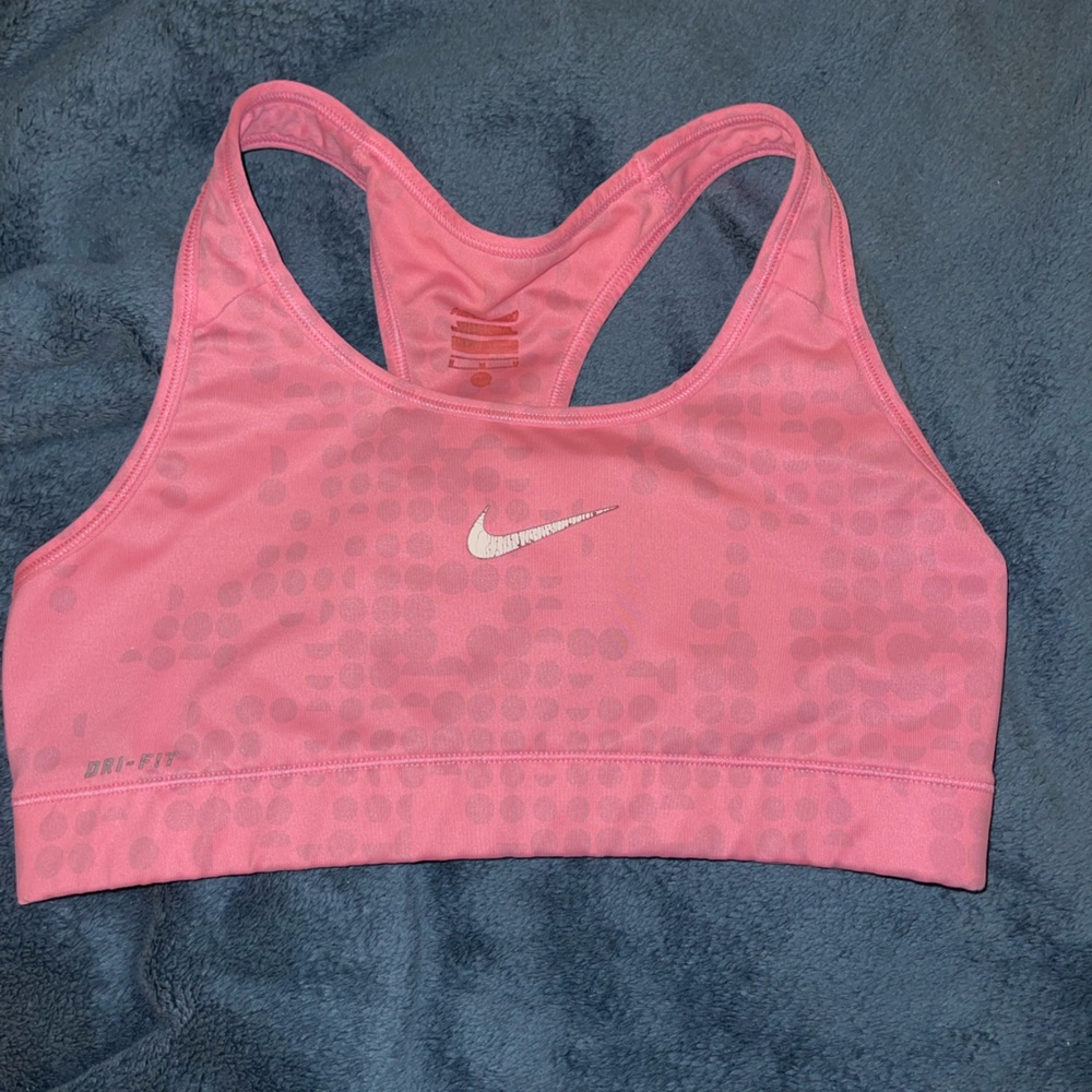 Pink Nike sports bra